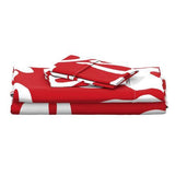 White Hawaiian Flowers on Surfer Red Sheet Set from Surfer Bedding™️ Large Scale - Extremely Stoked