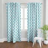 aqua blue and orange surfboards window curtains