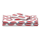 Surfer Red and Aqua Ocean Blue Classic Surfboards Sheet Set from Surfer Bedding™️ Medium Scale - Extremely Stoked