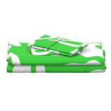 White Hawaiian Flowers on Bright Lime Green Sheet Set from Surfer Bedding™️ Large Scale - Extremely Stoked