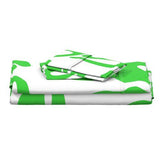 Bright Lime Green Hawaiian Flowers on White Sheet Set from Surfer Beddingā¢ļø Large Scale - Extremely Stoked