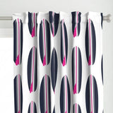 navy blue and hot surfer girl pink window curtains biggie size