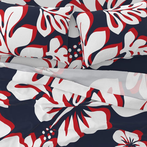 RED, WHITE AND BLUE HAWAIIAN SHEET SET