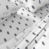 Navy Blue and Orange Mini Size Classic Surfboards Sheet Set from Surfer Bedding™️ - Extremely Stoked