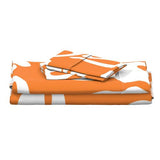 White Hawaiian Flowers on Juicy Orange Sheet Set from Surfer Bedding™️ Large Scale - Extremely Stoked