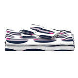 Navy Blue, White and Surfer Girl Pink Classic Surfboards Sheet Set from Surfer Bedding™️ Large Scale - Extremely Stoked