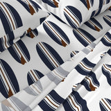 NAVY BLUE AND BROWN KIDS SURFBOARD SHEET SET