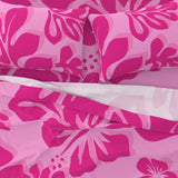 Soft Pink with Surfer Girl Hot Pink Hawaiian Flowers Sheet Set