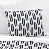 NAVY BLUE AND BROWN CLASSIC SURFBOARDS SHEET SET