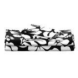 Black and White Hawaiian Flowers Sheet Set from Surfer Bedding™️ Medium Scale - Extremely Stoked