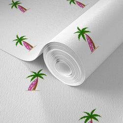Palm Trees with Pink Surfboard Wallpaper - Extremely Stoked