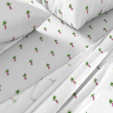 Palm Trees with Pink Surfboard Sheet Set from Surfer Bedding™️ - Extremely Stoked