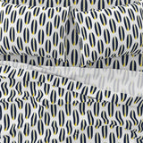 Navy Blue and Yellow Classic Surfboards Sheet Set - Medium Scale - Extremely Stoked® Eco Luxe Surfer Bedding