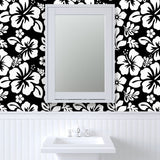 White Hawaiian Hibiscus Flowers on Black Wallpaper - Extremely Stoked