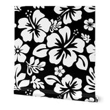 White Hawaiian Hibiscus Flowers on Black Wallpaper - Extremely Stoked