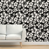 White Hawaiian Hibiscus Flowers on Black Wallpaper - Extremely Stoked