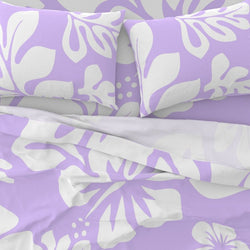 Lavender Hawaiian Flowers Sheet Set from Surfer Bedding™️ Large Scale - Extremely Stoked
