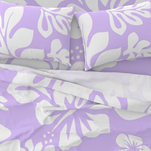Lavender Hawaiian Flowers Sheet Set from Surfer Bedding™️ Large Scale - Extremely Stoked