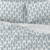 Slate Blue and Sage Green Classic Surfboards Sheet Set from Surfer Bedding™️ Medium Scale - Extremely Stoked