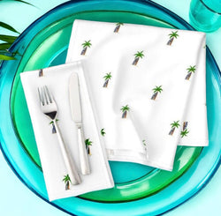 Palm Tree with Blue Surfboard Dinner Napkins - Extremely Stoked