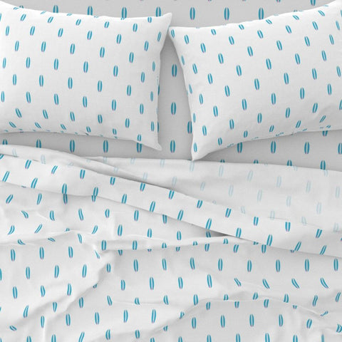 Aqua Ocean Blue and Soft Pink Mini Size Classic Surfboards Sheet Set - Extremely Stoked