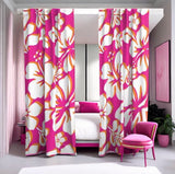 Surfer Girl Pink, Juicy Orange and White Hawaiian Flowers Sheet Set from Surfer Bedding™️ Large Scale - Extremely Stoked
