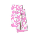 Pink and White Hawaiian Flowers Dinner Napkins - Extremely Stoked