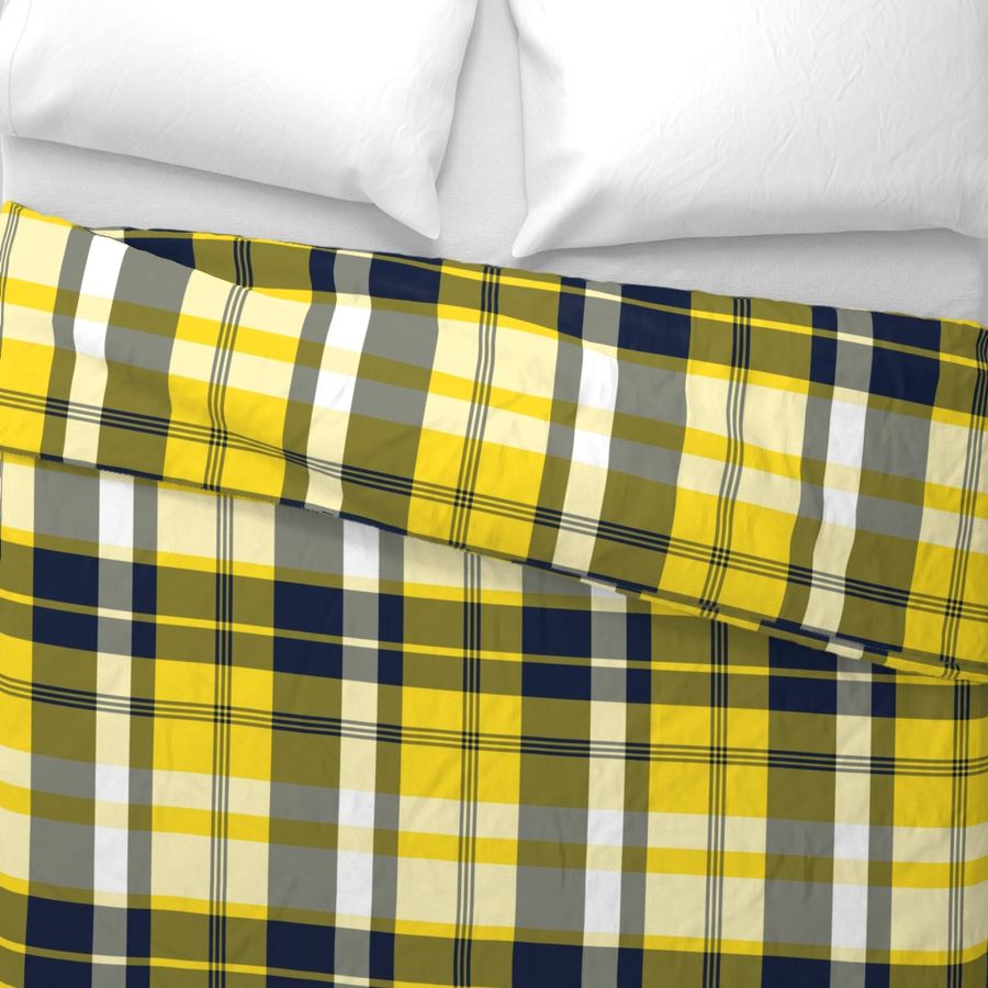 Navy Blue and Yellow Preppy Surfer Plaid Duvet Cover - Extremely Stoke –  Extremely Stoked, image size:900x900