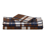 Navy Blue and Brown Preppy Surfer Plaid Sheet Set - Extremely Stoked® Eco Luxe Beach Bedding