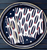 Red, White and Blue Surfboard Dinner Napkins - Extremely Stoked