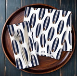 Navy Blue and Brown Surfboard Dinner Napkins - Extremely Stoked