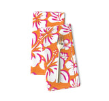 Orange, White and Hot Pink Hawaiian Flowers Dinner Napkins - Extremely Stoked