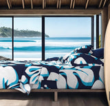 Ocean Blues Hawaiian Hibiscus Flowers Sheet Set from Surfer Bedding™️ Large Scale - Extremely Stoked