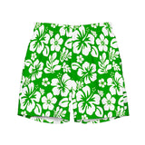 Fresh Green and White Hawaiian Flowers Men's Swimsuit - Extremely Stoked