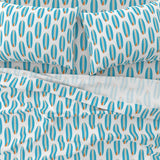 Aqua Blue and Orange Classic Surfboards Sheet Set - Medium Scale - Extremely Stoked® Eco Luxe Surfer Bedding