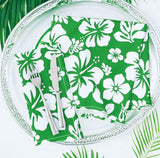 Fresh Green and White Hawaiian Flowers Dinner Napkins - Extremely Stoked