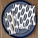 Navy Blue and Brown Surfboard Dinner Napkins - Extremely Stoked