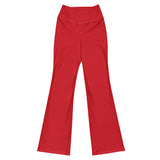 Red Flare Leggings with Extremely Stoked Epic Wave Logo - Extremely Stoked