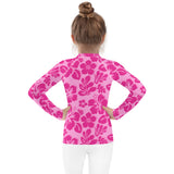 Kids Raspberry Pinks Hawaiian Flowers Rash Guard – Eco Swim Shirt by Extremely Stoked®