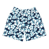 Men’s Navy Blue, Aqua Blue & White Hawaiian Eco Athleisure Shorts | Extremely Stoked®