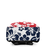 Red, White and Blue Hawaiian Print Backpack