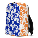 Royal Blue and Orange Hawaiian Print Backpack