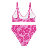 Raspberry and Pink Hawaiian Flowers High Waisted Bikini - Extremely Stoked