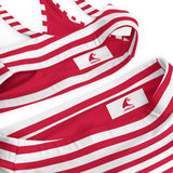 Red and White Beach Stripes High Waisted Bikini – Eco Swimwear by Extremely Stoked®
