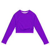 Purple Long Sleeve Crop Top - Eco Swim & Athleisure Shirt by Extremely Stoked®