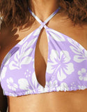Lavender and White Hawaiian Flowers String Bikini Swimsuit Top – Eco Swimwear by Extremely Stoked®