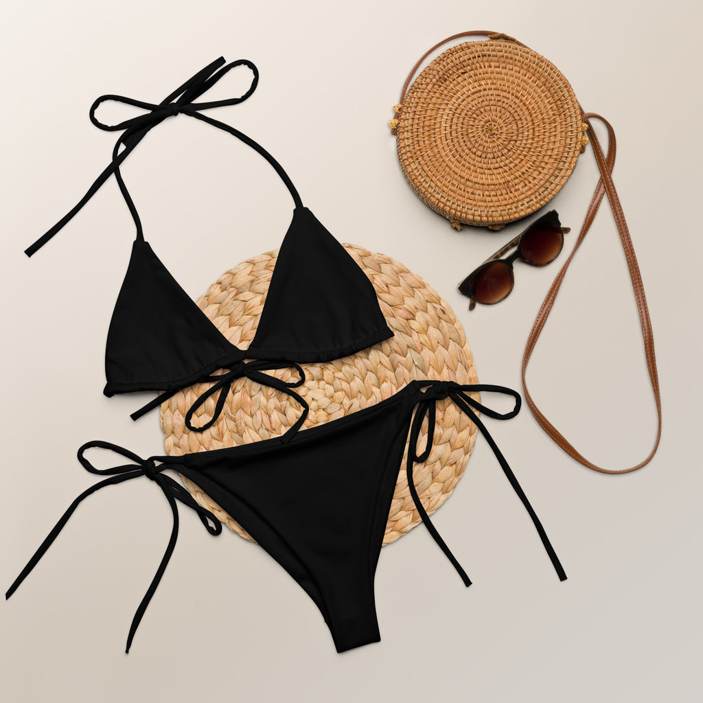 Black String Bikini Swimsuit – Eco Swimwear by Extremely Stoked®