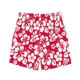 Red and White Hawaiian Flowers Men’s Swimsuit – Eco Swimwear by Extremely Stoked®