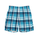 Ocean Blues Preppy Surfer Plaid Men’s Swimsuit – Eco Swimwear by Extremely Stoked®