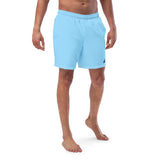 Men’s Columbia Blue Swimsuit with Extremely Stoked® Navy Blue Epic Wave Logo – Eco Swimwear